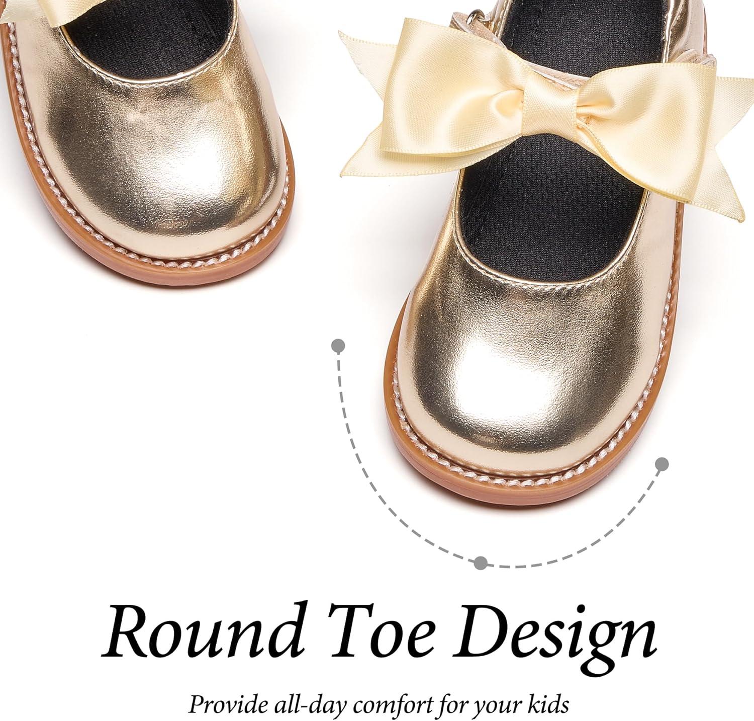 imageKiderence Toddler Little Girl Mary Jane Dress Shoes School Oxford for Girls FlatsF637 Gold