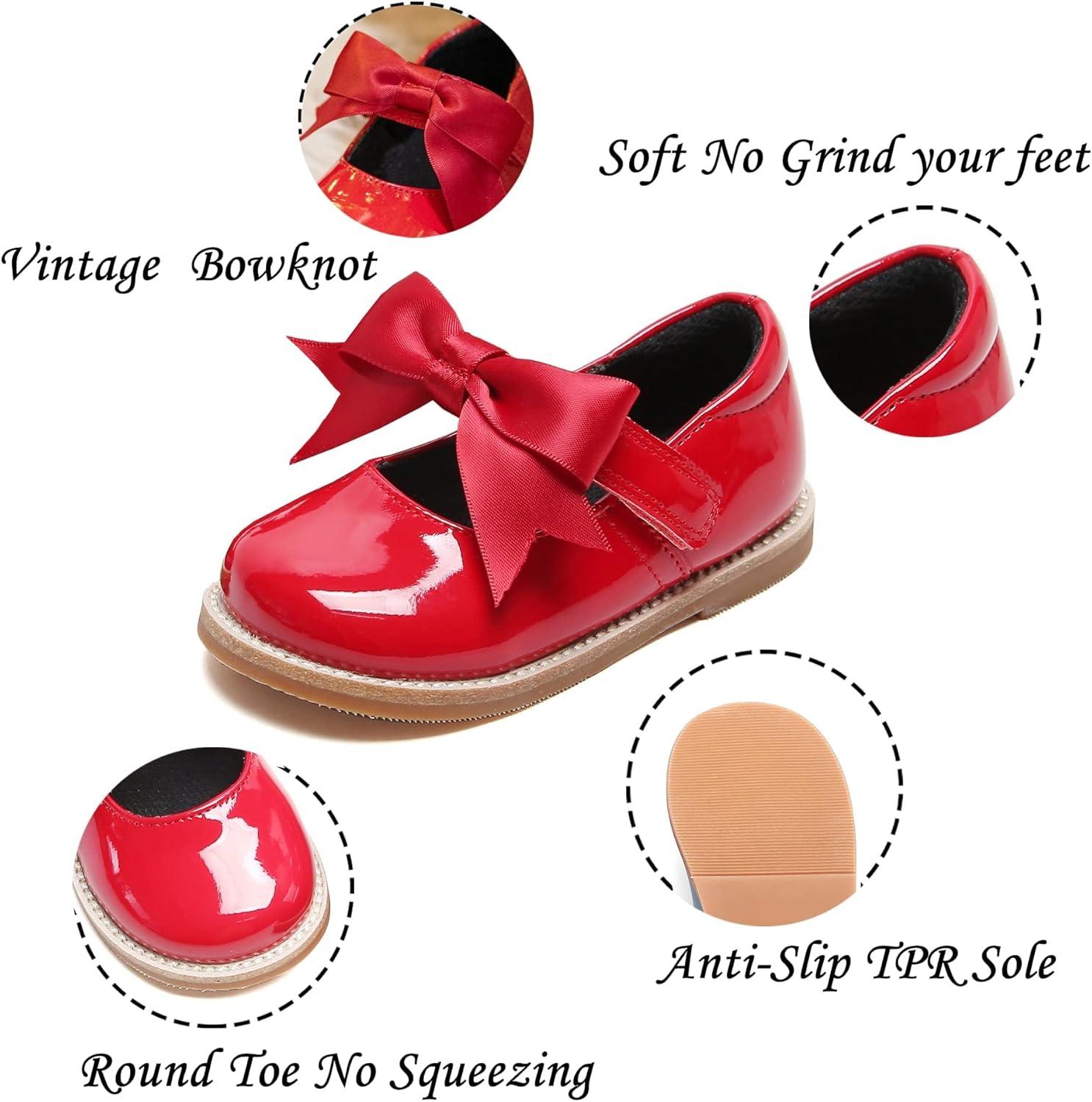 imageKiderence Toddler Little Girl Mary Jane Dress Shoes School Oxford for Girls FlatsF637 Red