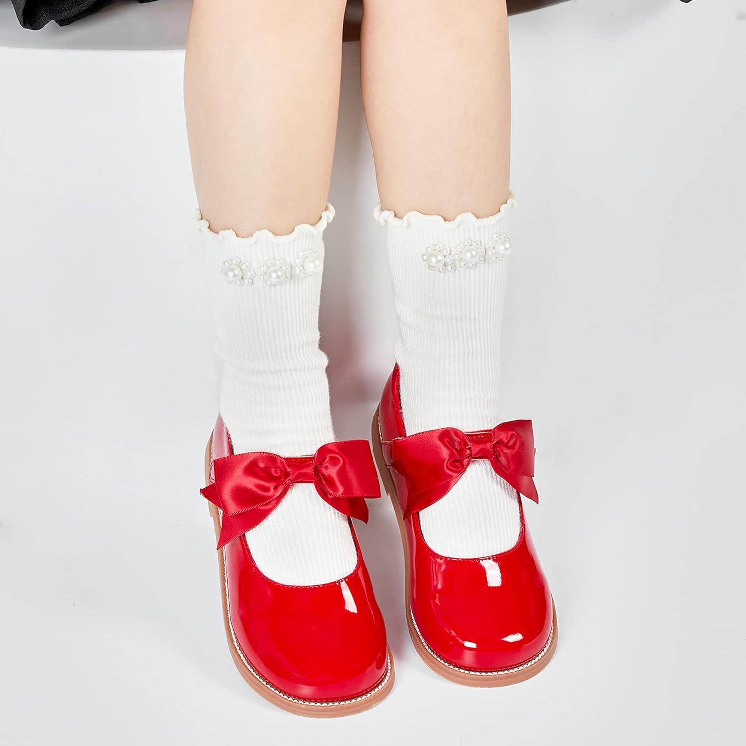 imageKiderence Toddler Little Girl Mary Jane Dress Shoes School Oxford for Girls FlatsF637 Red