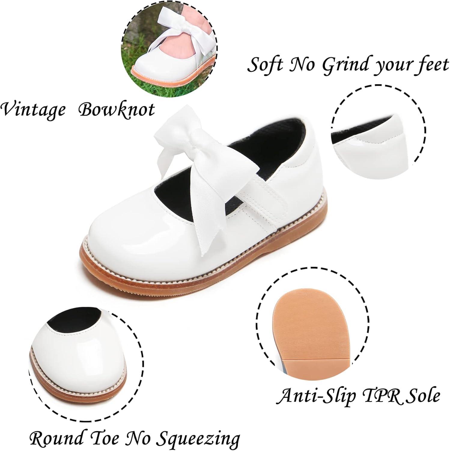 imageKiderence Toddler Little Girl Mary Jane Dress Shoes School Oxford for Girls FlatsF637 White