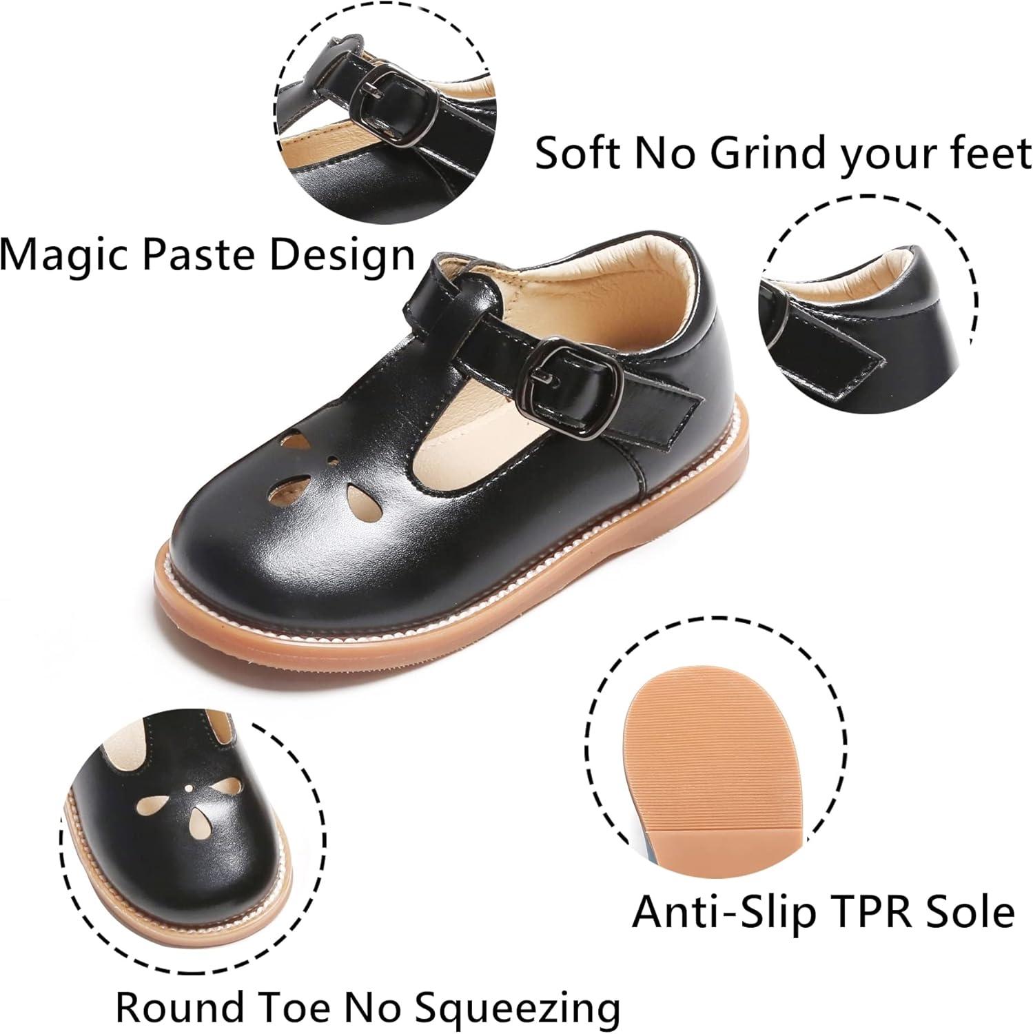 imageKiderence Toddler Little Girls Mary Jane Dress Shoes School Oxford for FlatsC X01 Black