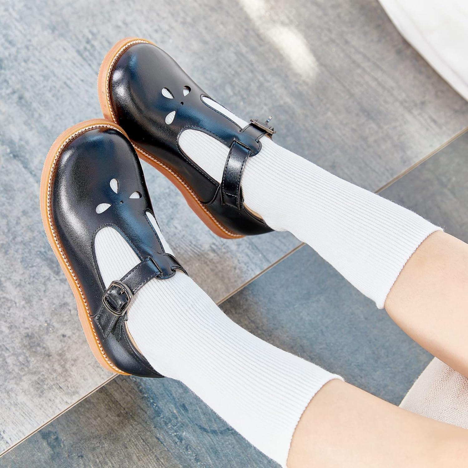 imageKiderence Toddler Little Girls Mary Jane Dress Shoes School Oxford for FlatsC X01 Black