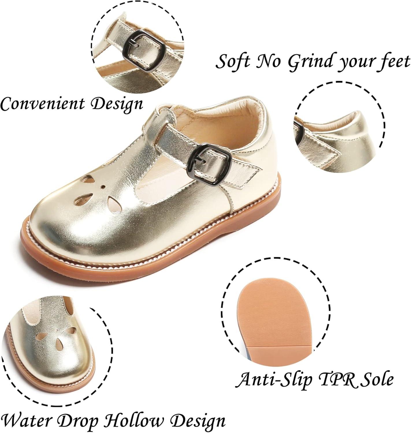 imageKiderence Toddler Little Girls Mary Jane Dress Shoes School Oxford for FlatsC X01 Gold