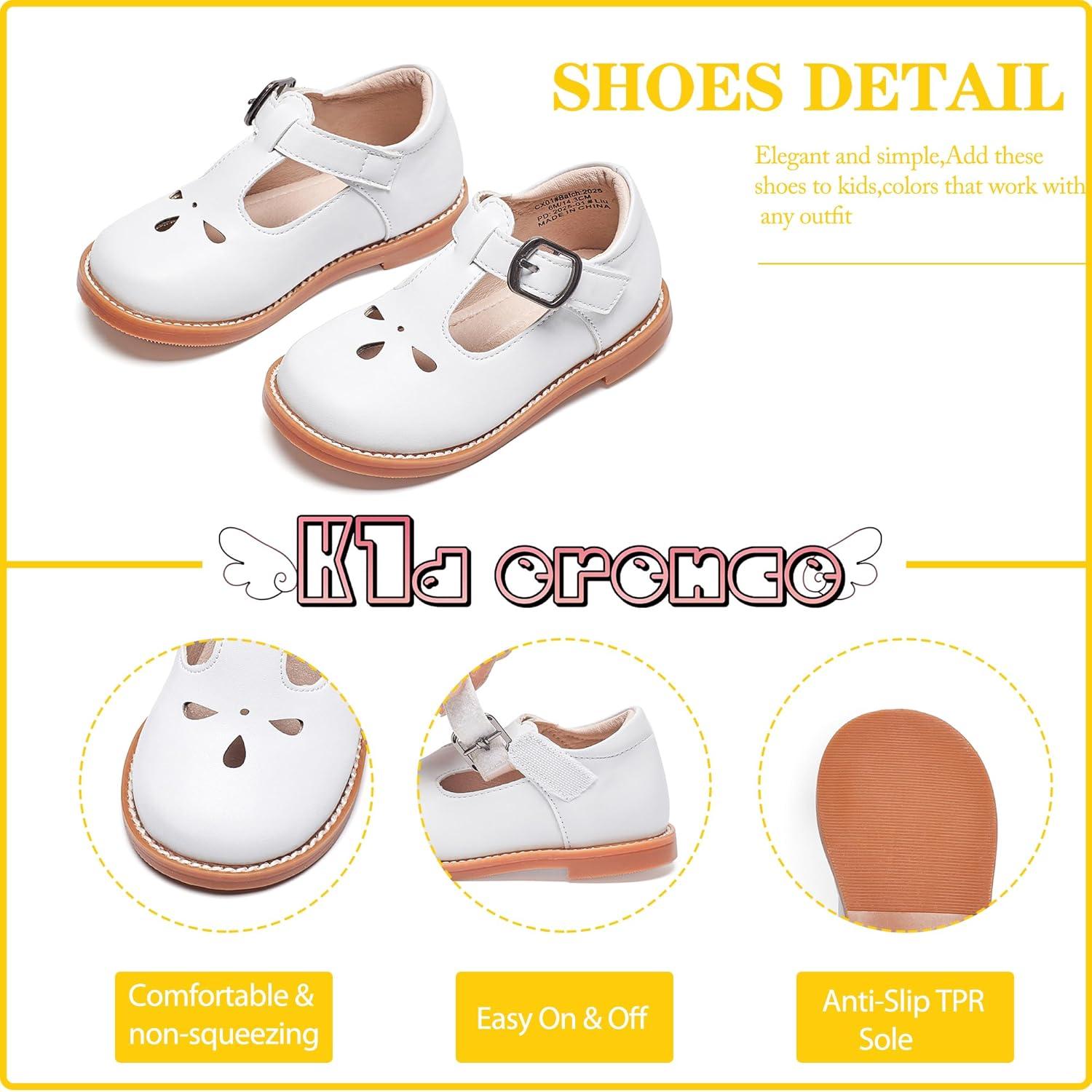 imageKiderence Toddler Little Girls Mary Jane Dress Shoes School Oxford for FlatsC X01 White