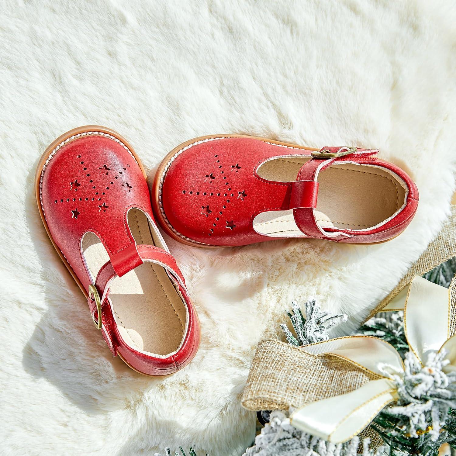 imageKiderence Toddler Little Girls Mary Jane Dress Shoes School Oxford for FlatsC X02 Red