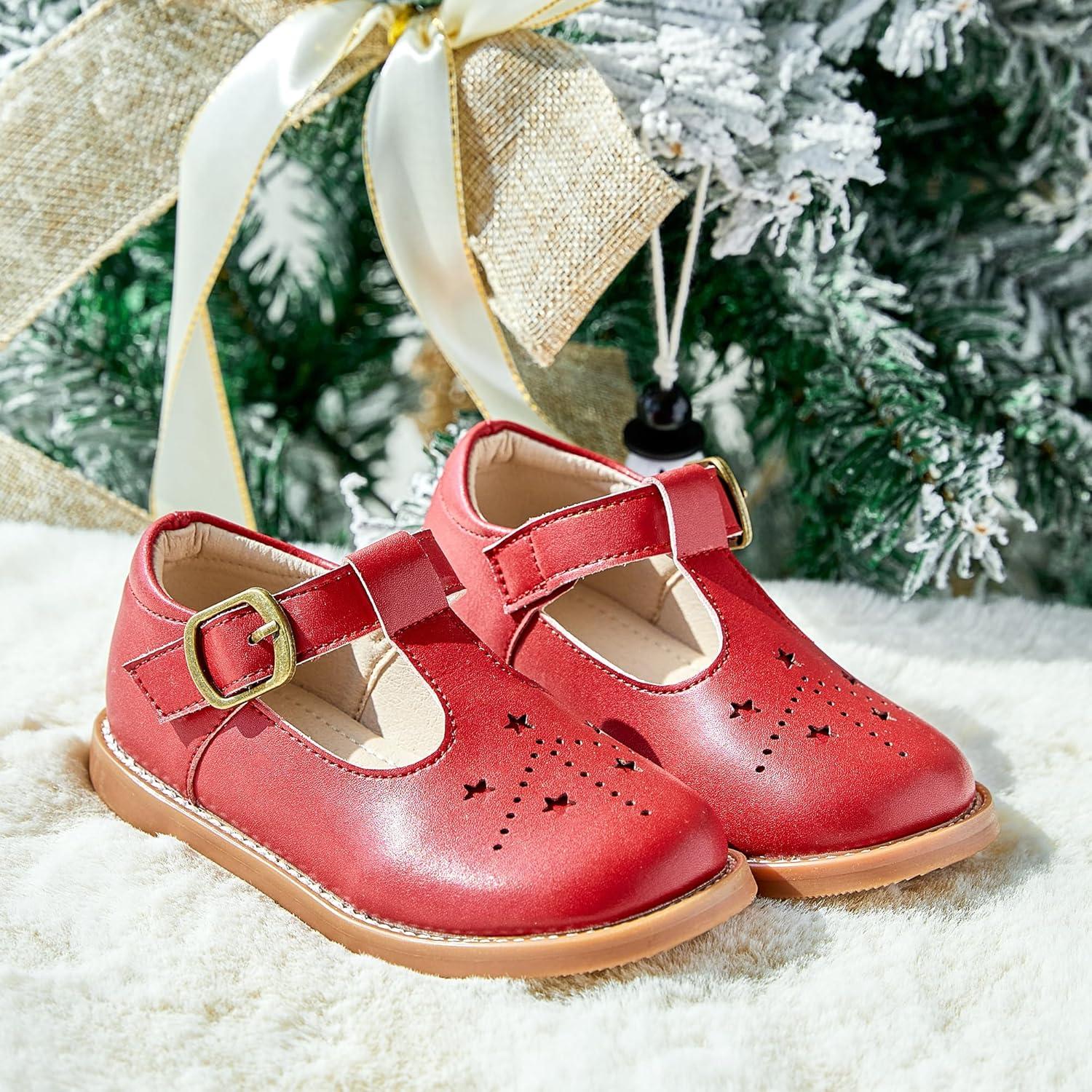 imageKiderence Toddler Little Girls Mary Jane Dress Shoes School Oxford for FlatsC X02 Red