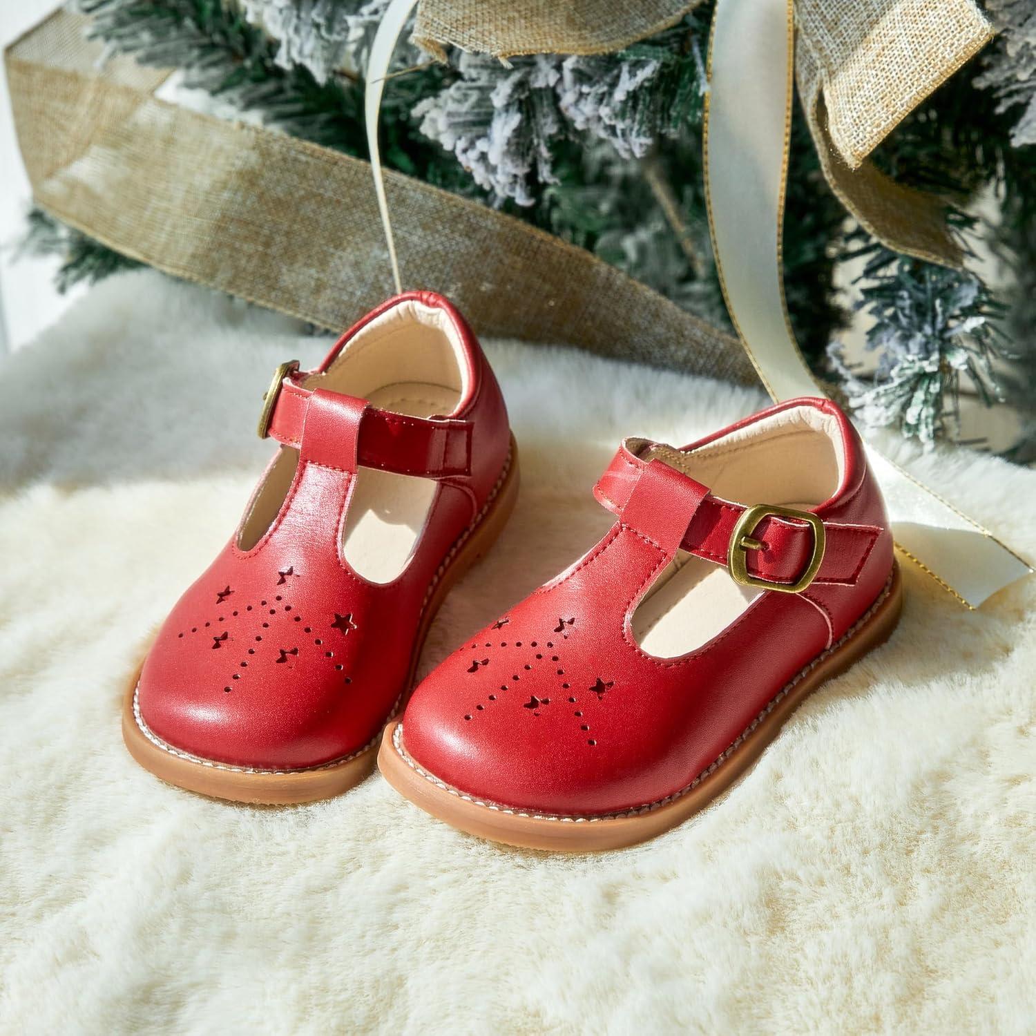 imageKiderence Toddler Little Girls Mary Jane Dress Shoes School Oxford for FlatsC X02 Red