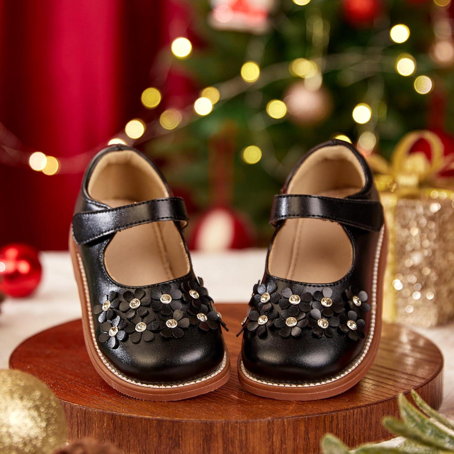 imageKiderence Toddler Little Girls Mary Jane Dress Shoes School Oxford for FlatsCk506 Black