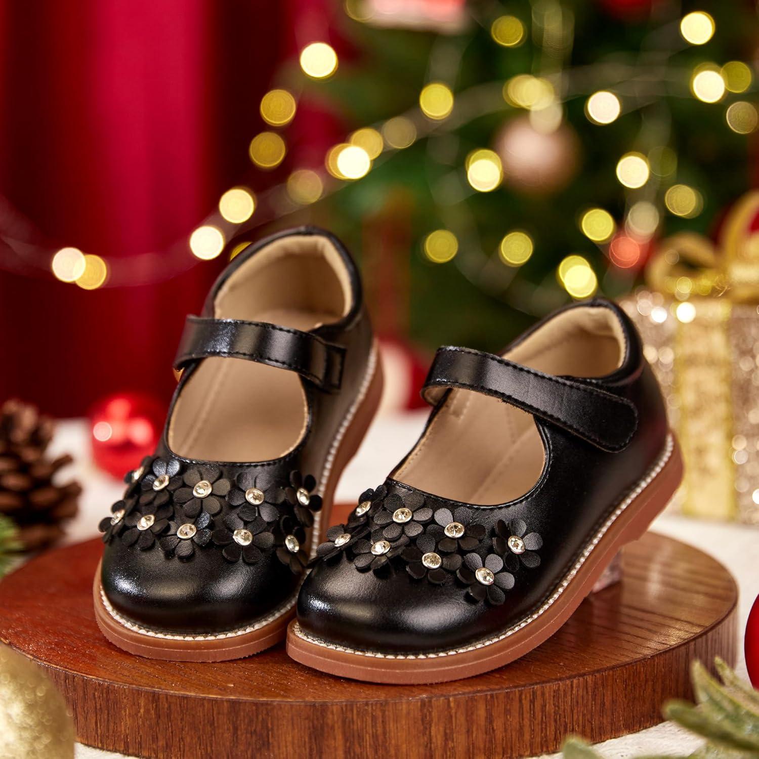 imageKiderence Toddler Little Girls Mary Jane Dress Shoes School Oxford for FlatsCk506 Black