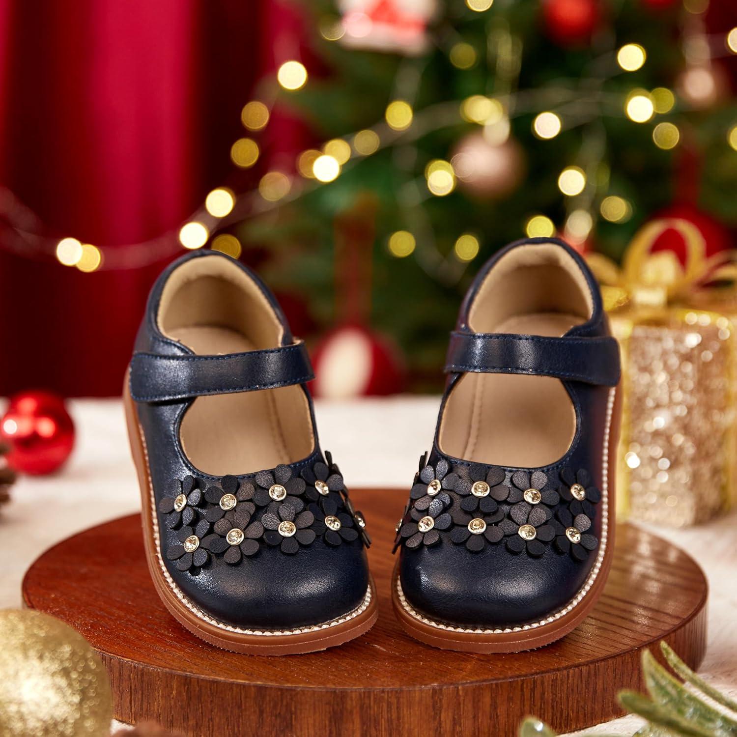 imageKiderence Toddler Little Girls Mary Jane Dress Shoes School Oxford for FlatsCk506 Navy Blue