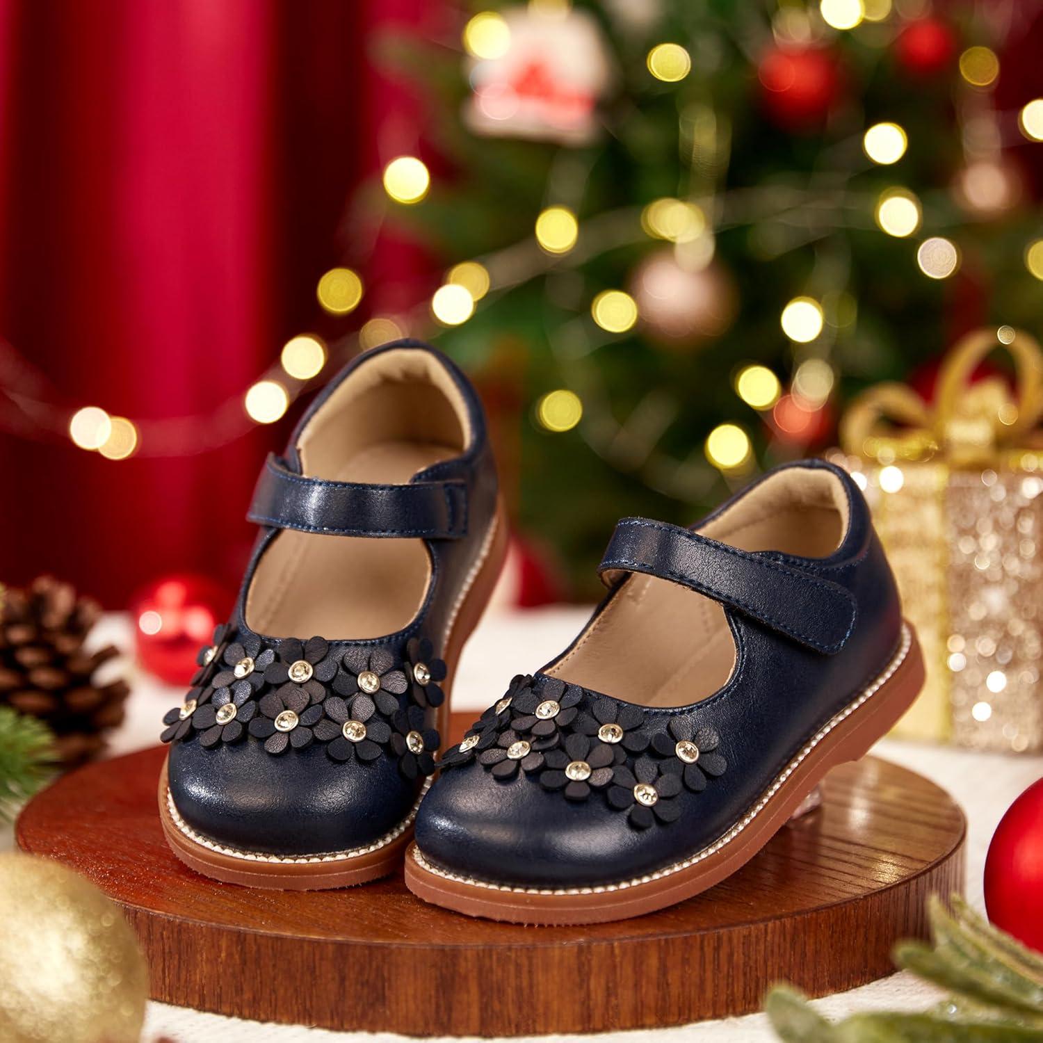 imageKiderence Toddler Little Girls Mary Jane Dress Shoes School Oxford for FlatsCk506 Navy Blue