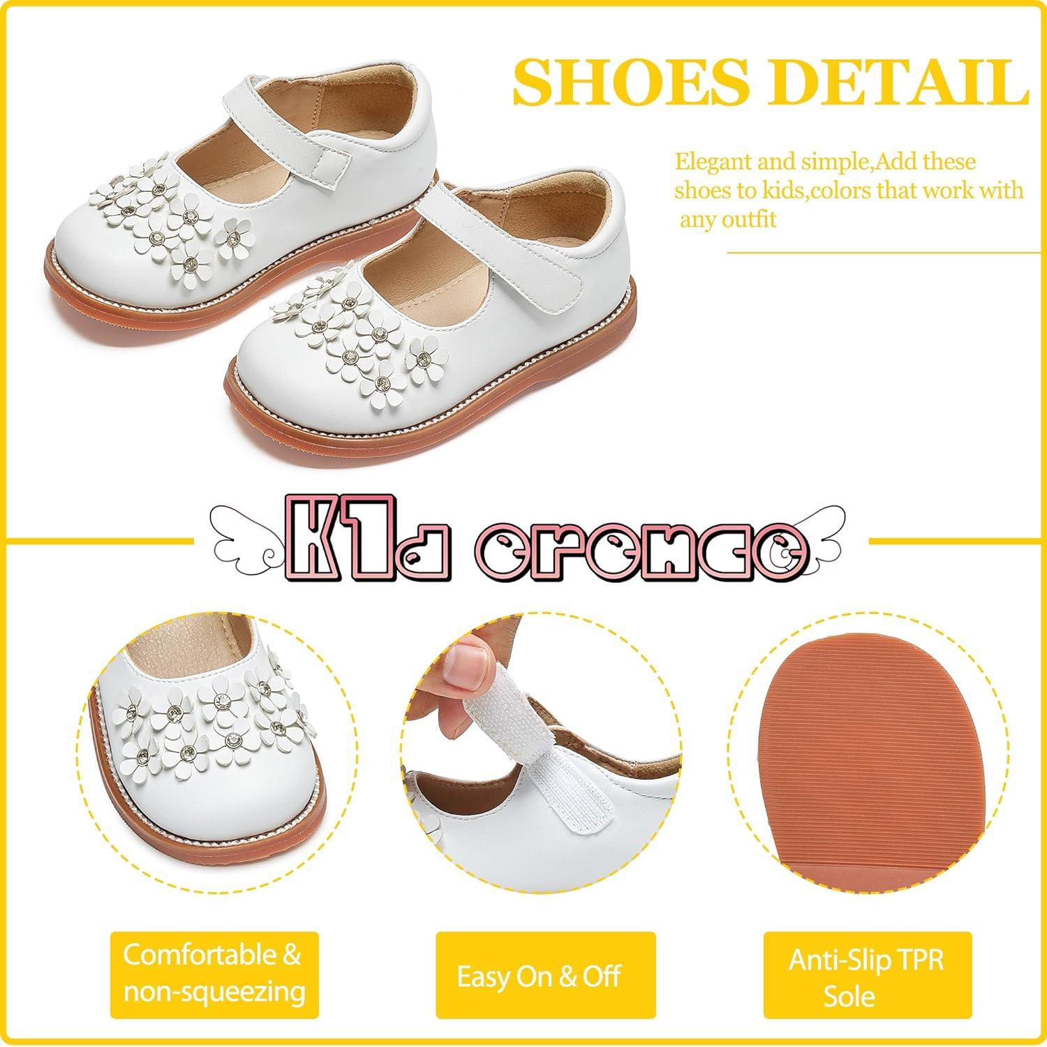 imageKiderence Toddler Little Girls Mary Jane Dress Shoes School Oxford for FlatsCk506 White