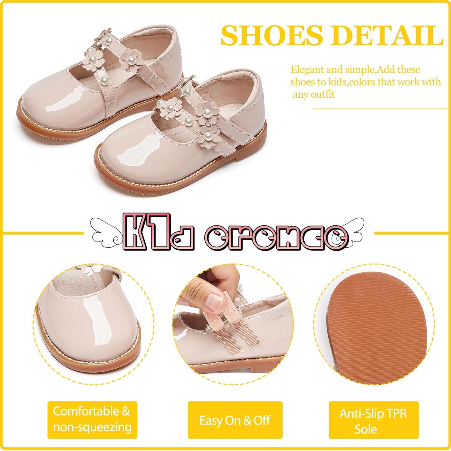 imageKiderence Toddler Little Girls Mary Jane Dress Shoes School Oxford for FlatsCk508 Nude
