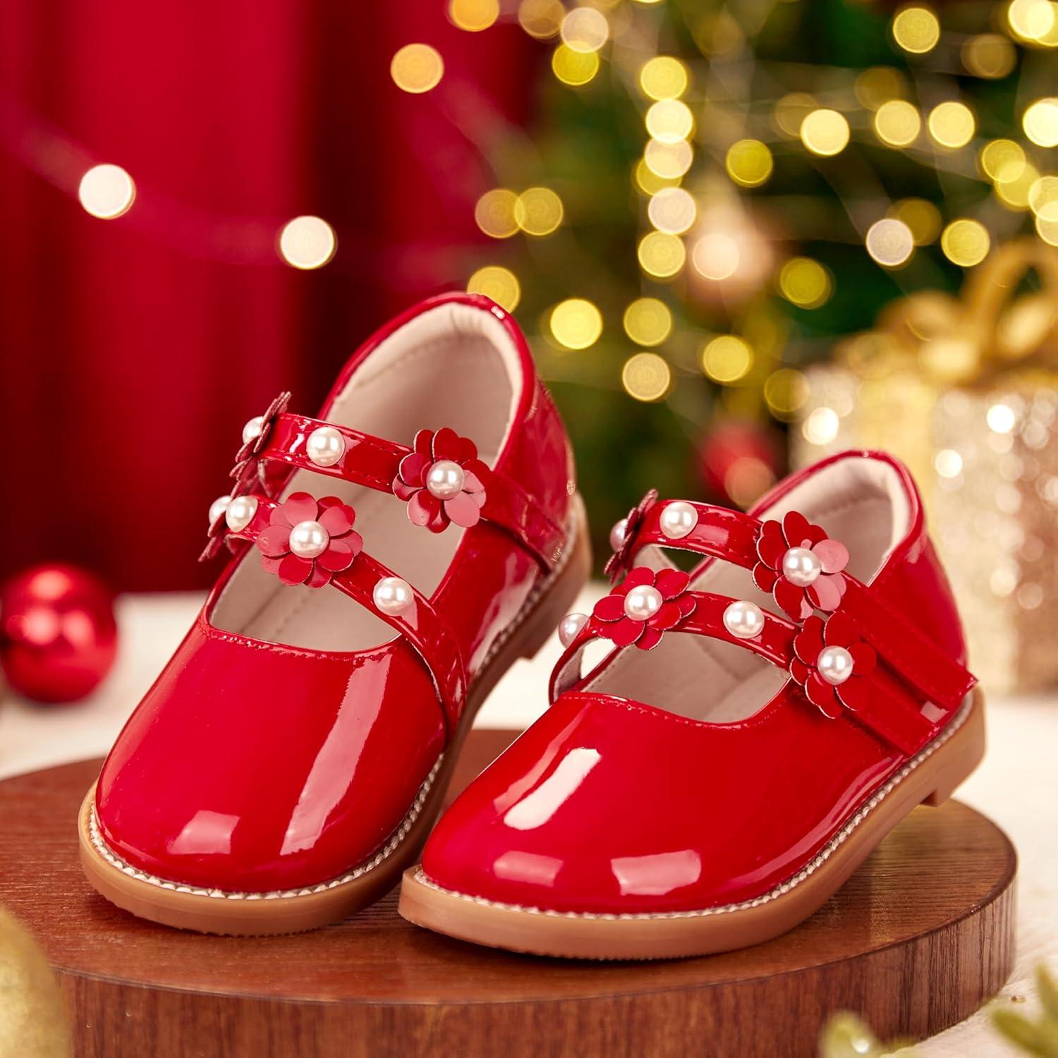 imageKiderence Toddler Little Girls Mary Jane Dress Shoes School Oxford for FlatsCk508 Red