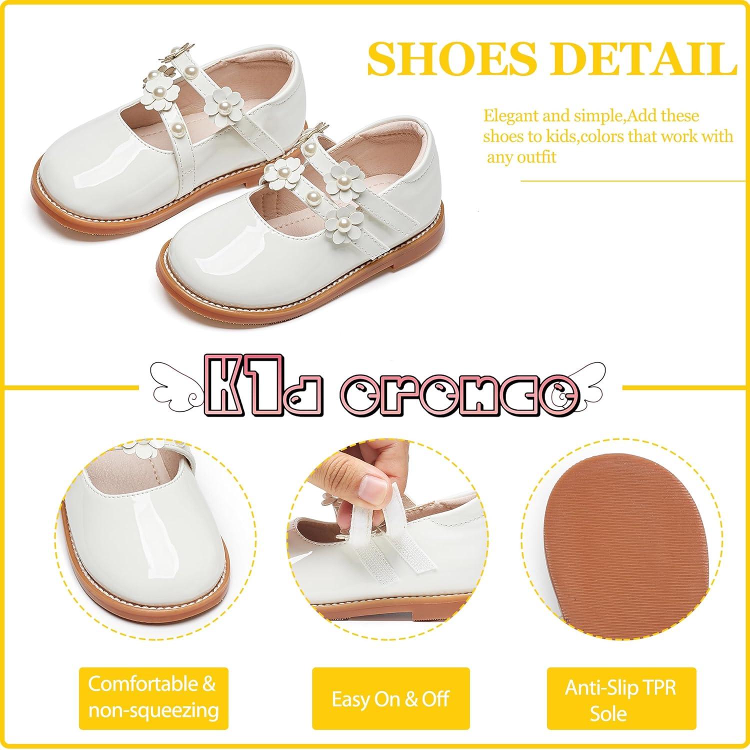 imageKiderence Toddler Little Girls Mary Jane Dress Shoes School Oxford for FlatsCk508 White
