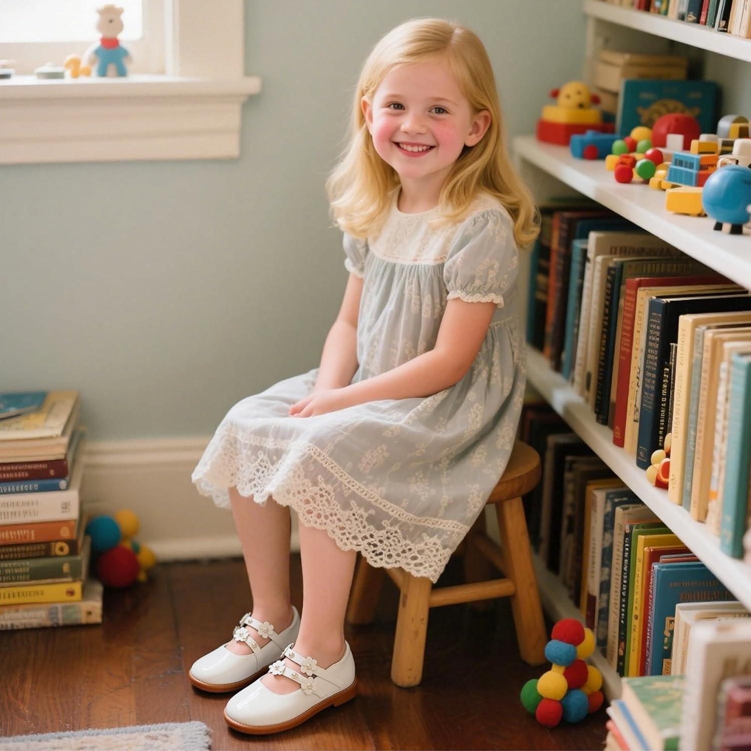 imageKiderence Toddler Little Girls Mary Jane Dress Shoes School Oxford for FlatsCk508 White