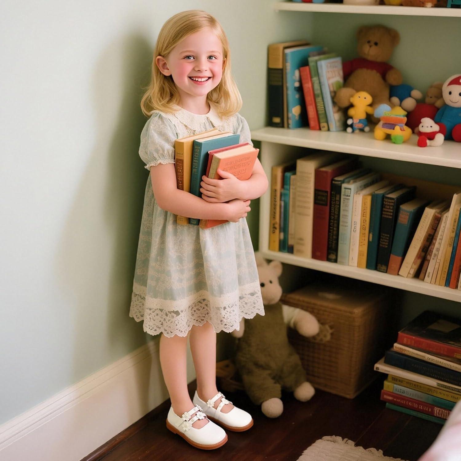 imageKiderence Toddler Little Girls Mary Jane Dress Shoes School Oxford for FlatsCk508 White