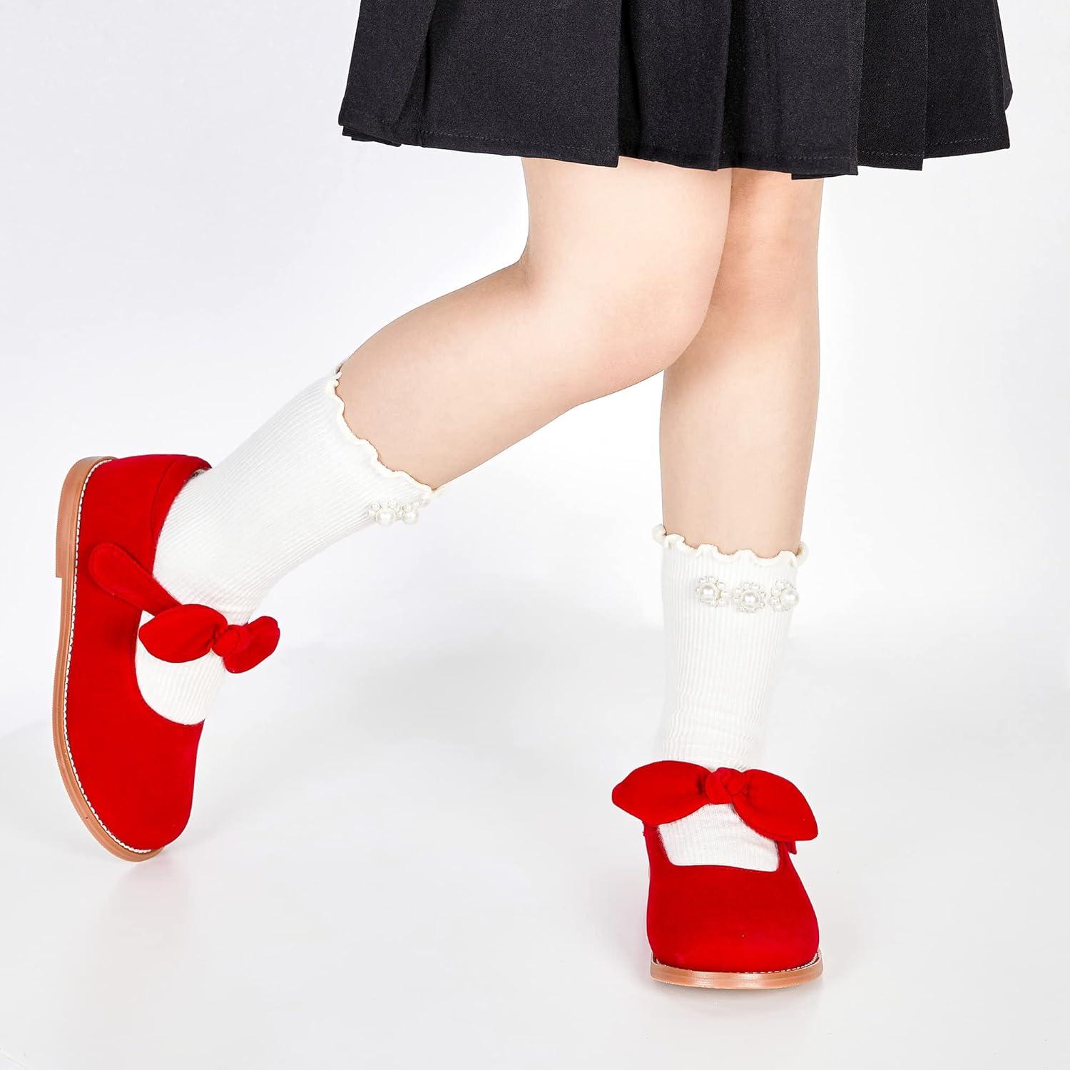 imageKiderence Toddler Little Girls Mary Jane Dress Shoes School Oxford for FlatsCx04 Red