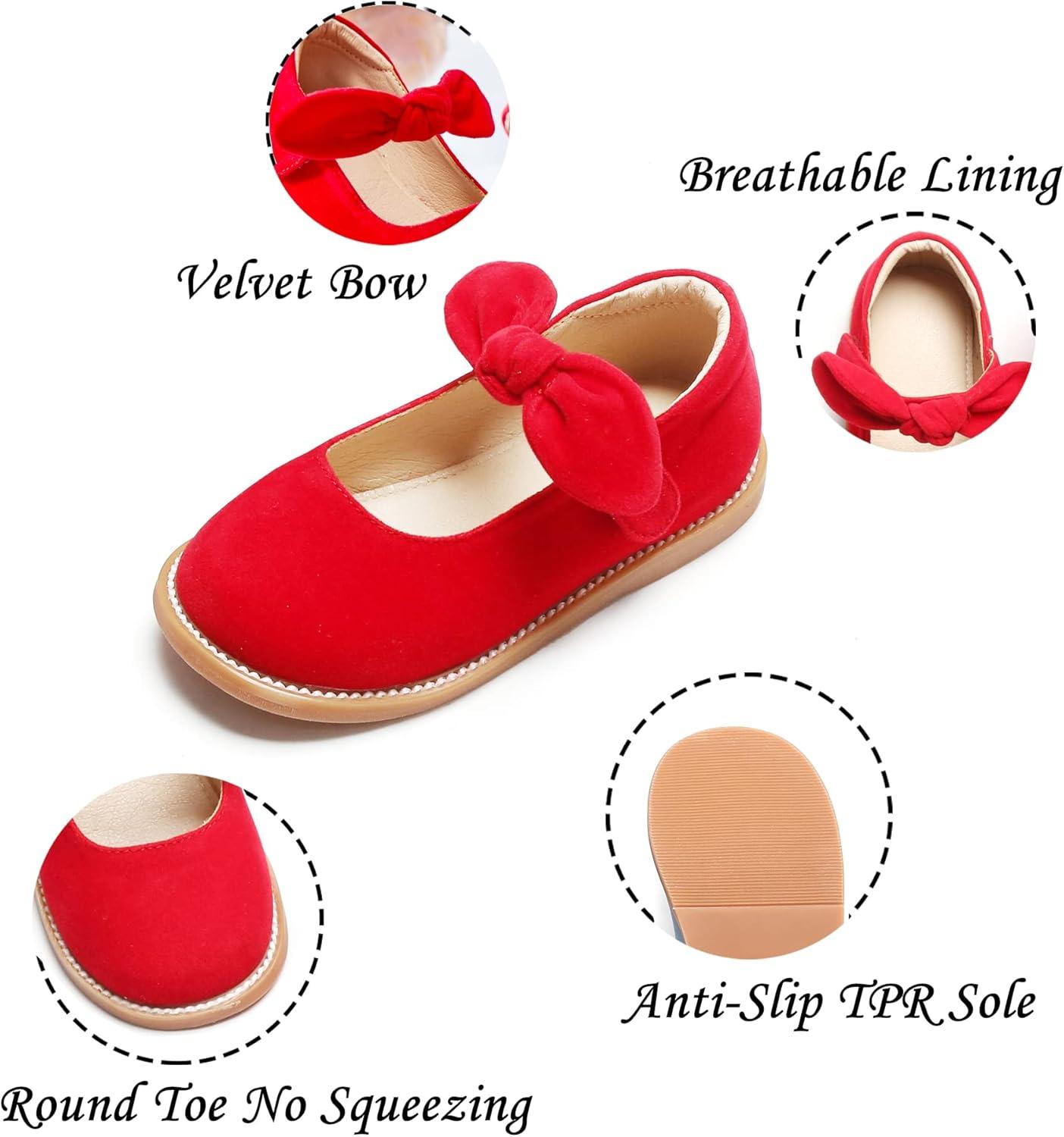 imageKiderence Toddler Little Girls Mary Jane Dress Shoes School Oxford for FlatsCx04 Red