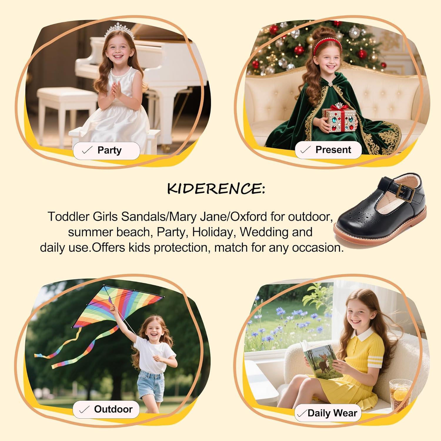 imageKiderence Toddler Little Girls Mary Jane Dress Shoes School Oxford for FlatsF646 Black