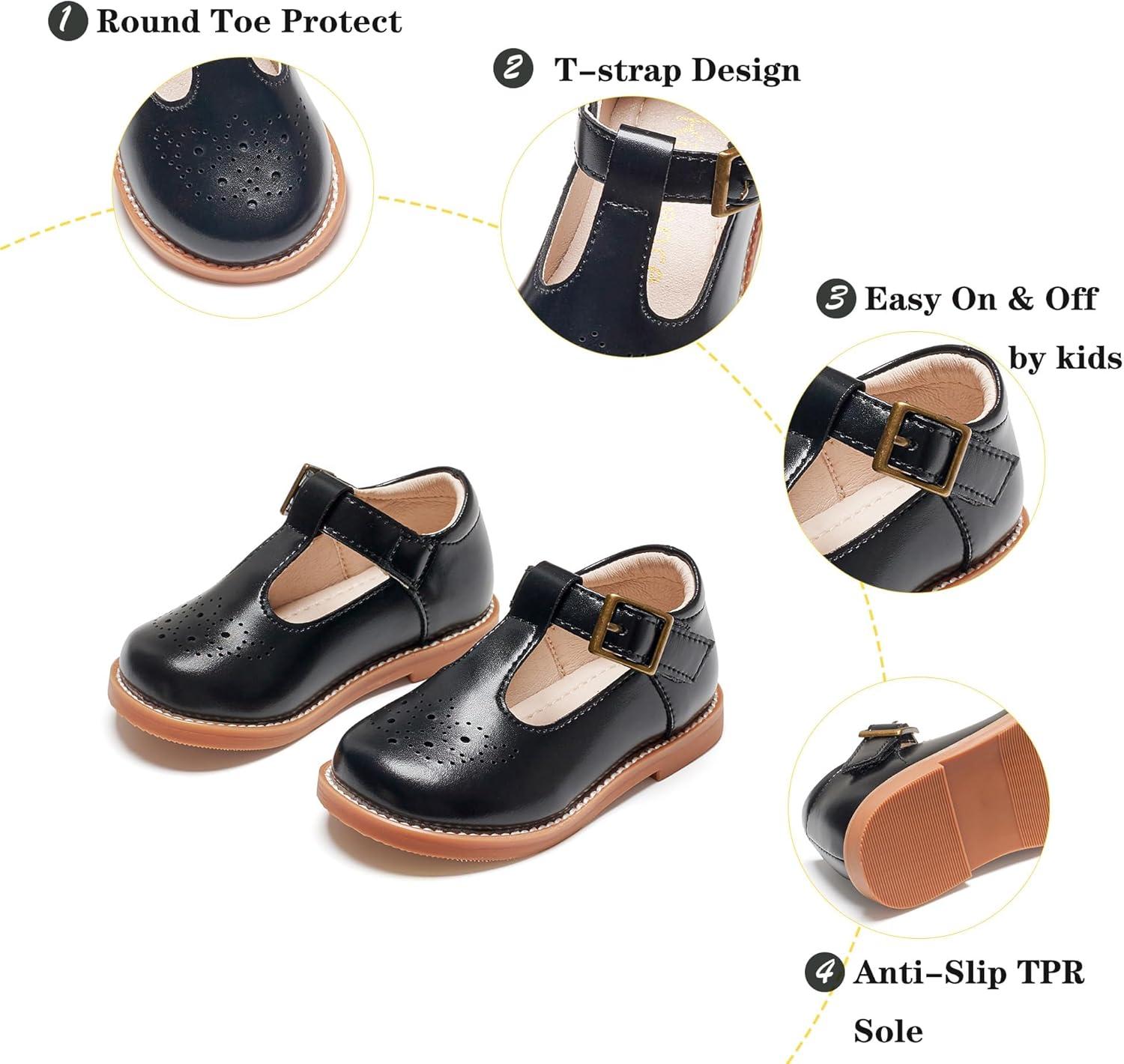 imageKiderence Toddler Little Girls Mary Jane Dress Shoes School Oxford for FlatsF646 Black