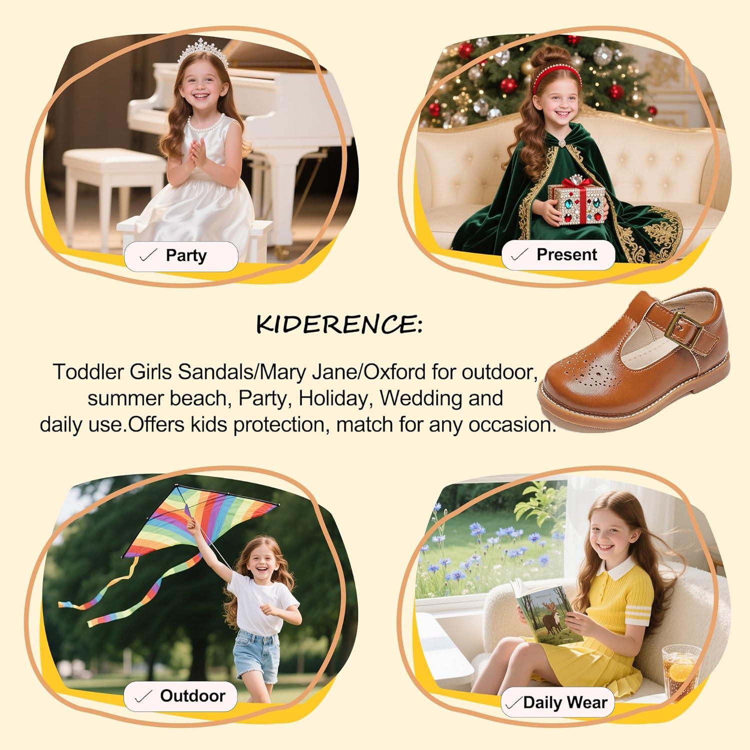 imageKiderence Toddler Little Girls Mary Jane Dress Shoes School Oxford for FlatsF646 Brown