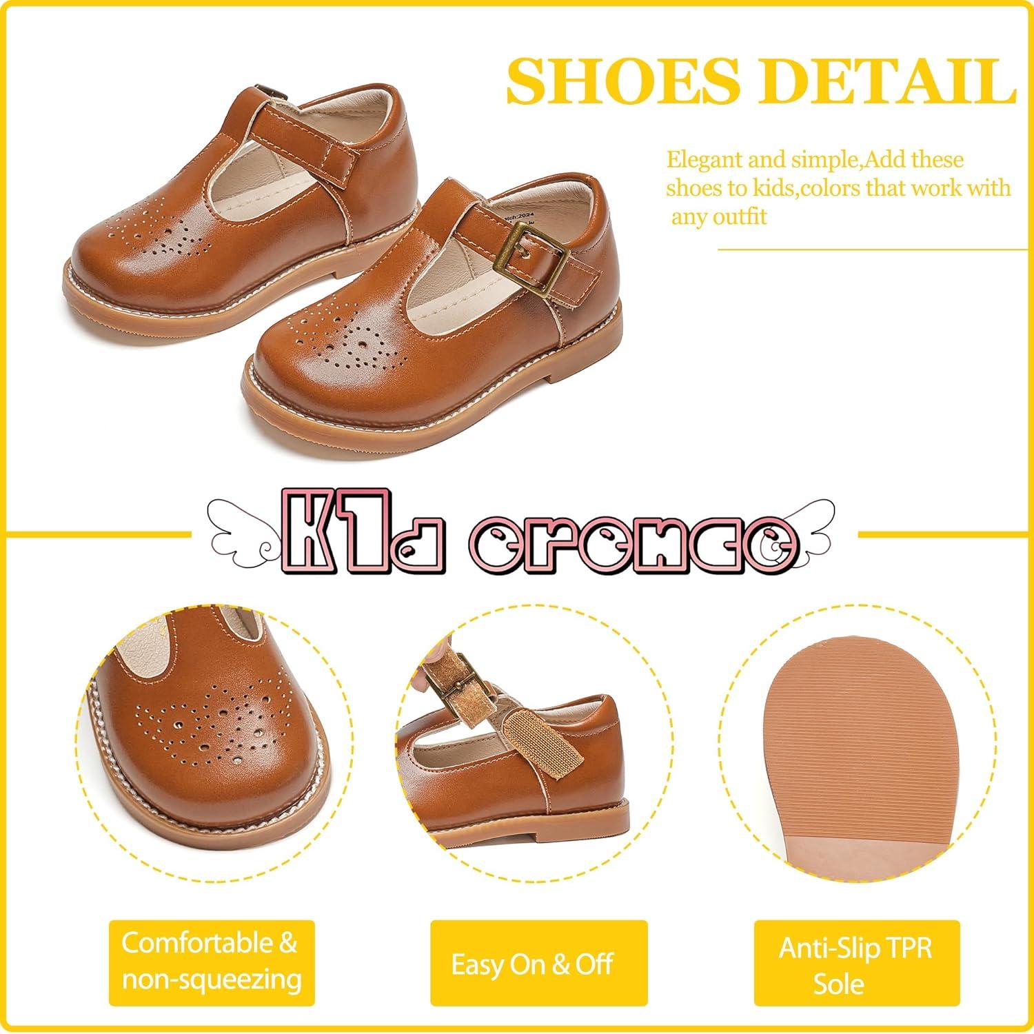 imageKiderence Toddler Little Girls Mary Jane Dress Shoes School Oxford for FlatsF646 Brown