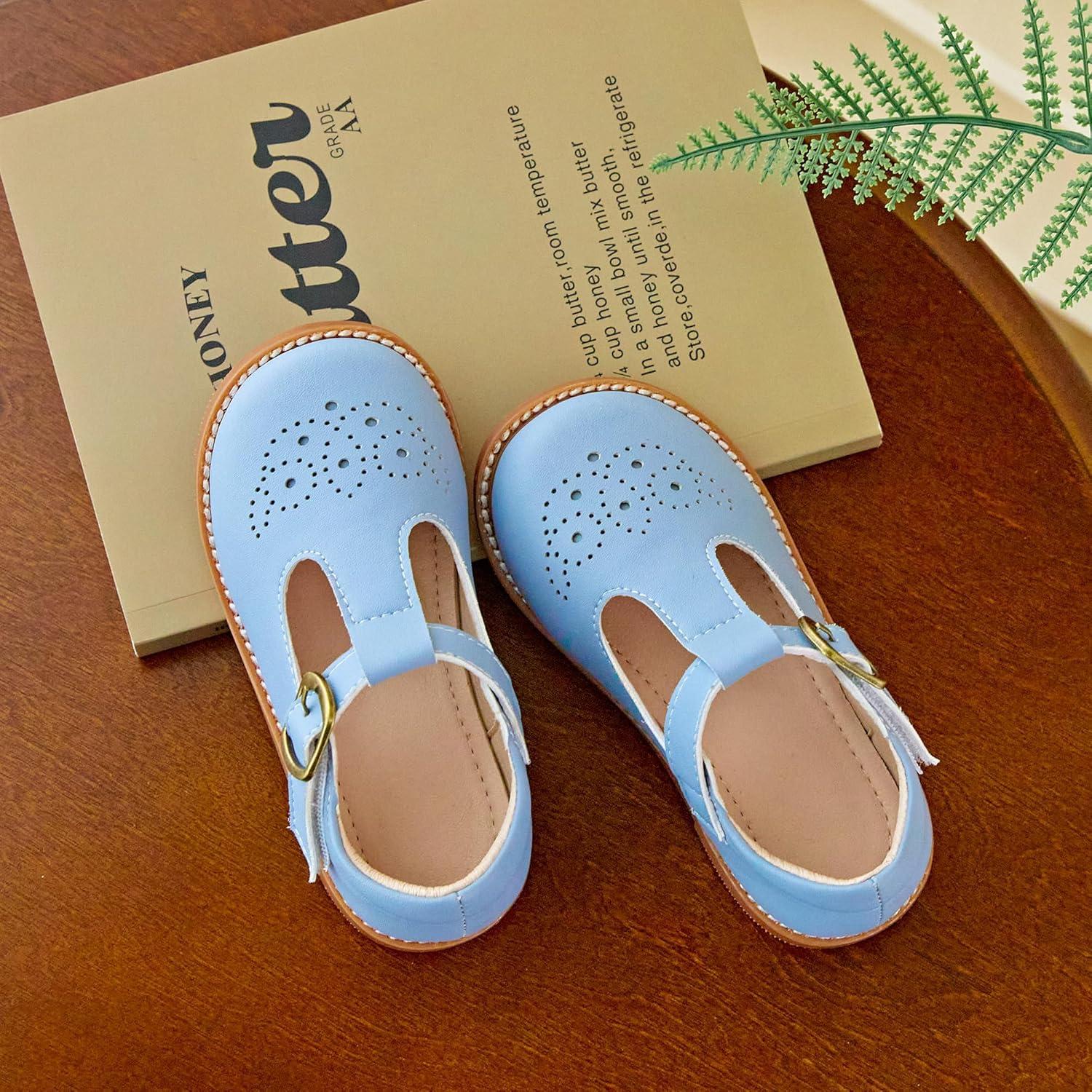 imageKiderence Toddler Little Girls Mary Jane Dress Shoes School Oxford for FlatsF646 Light Blue