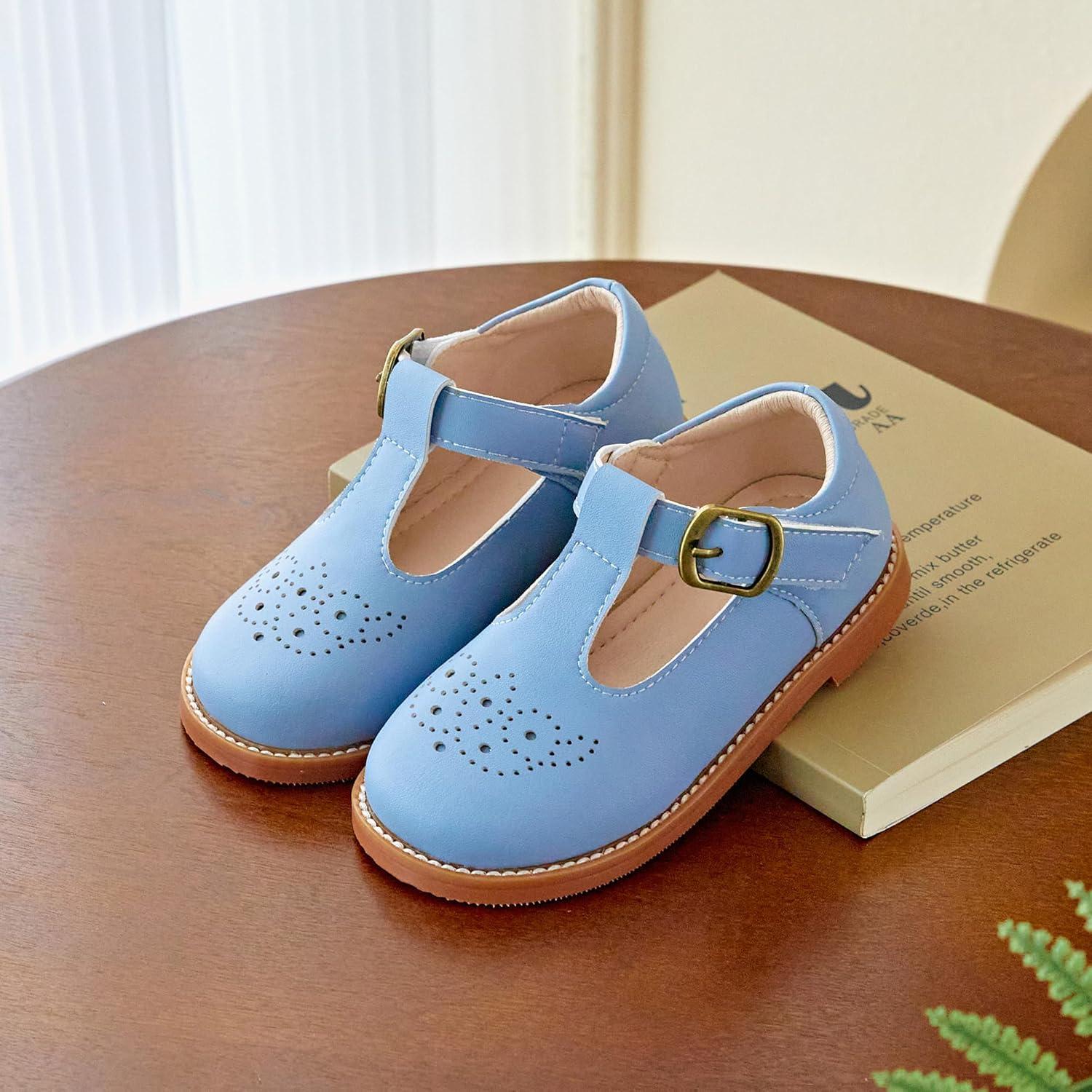 imageKiderence Toddler Little Girls Mary Jane Dress Shoes School Oxford for FlatsF646 Light Blue