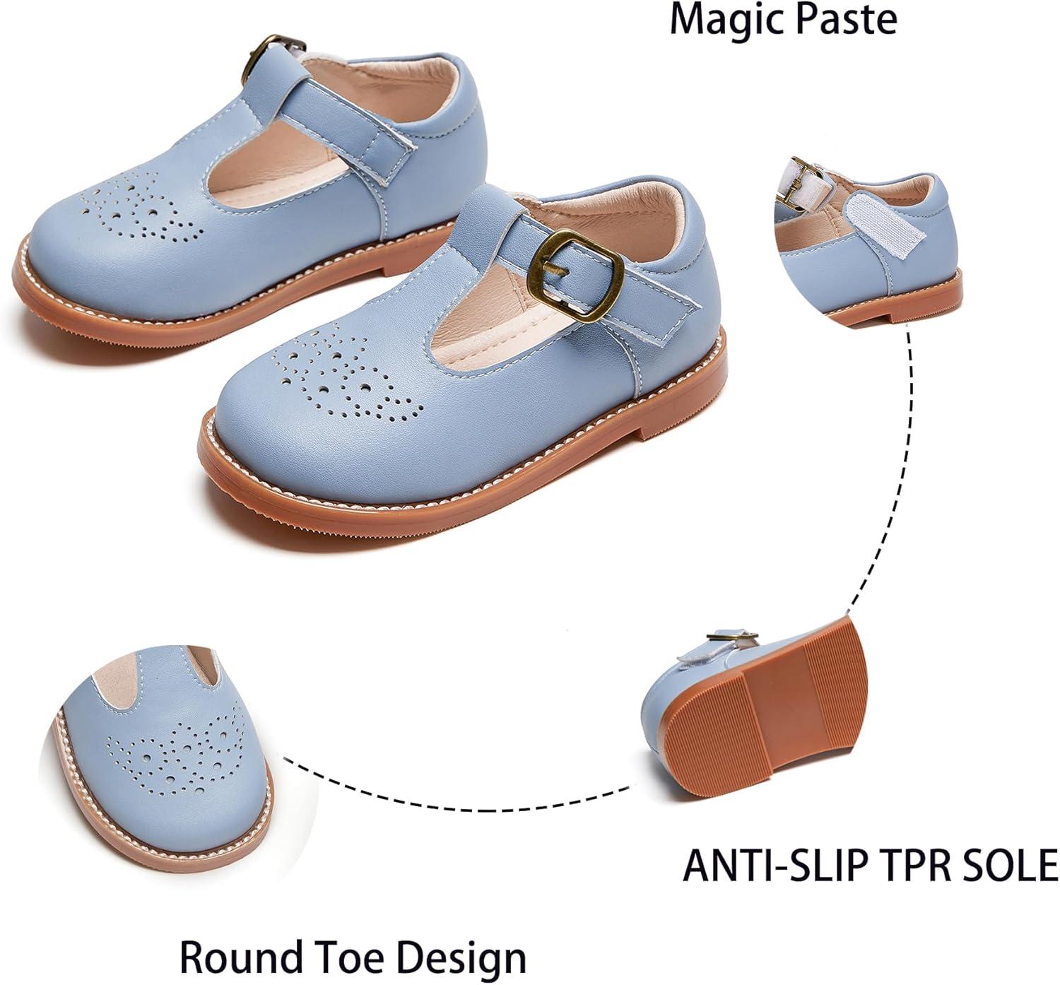 imageKiderence Toddler Little Girls Mary Jane Dress Shoes School Oxford for FlatsF646 Light Blue