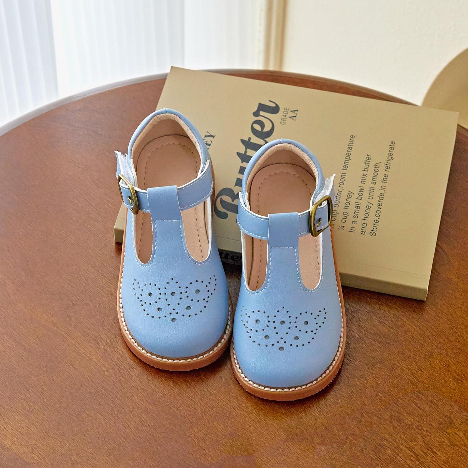 imageKiderence Toddler Little Girls Mary Jane Dress Shoes School Oxford for FlatsF646 Light Blue