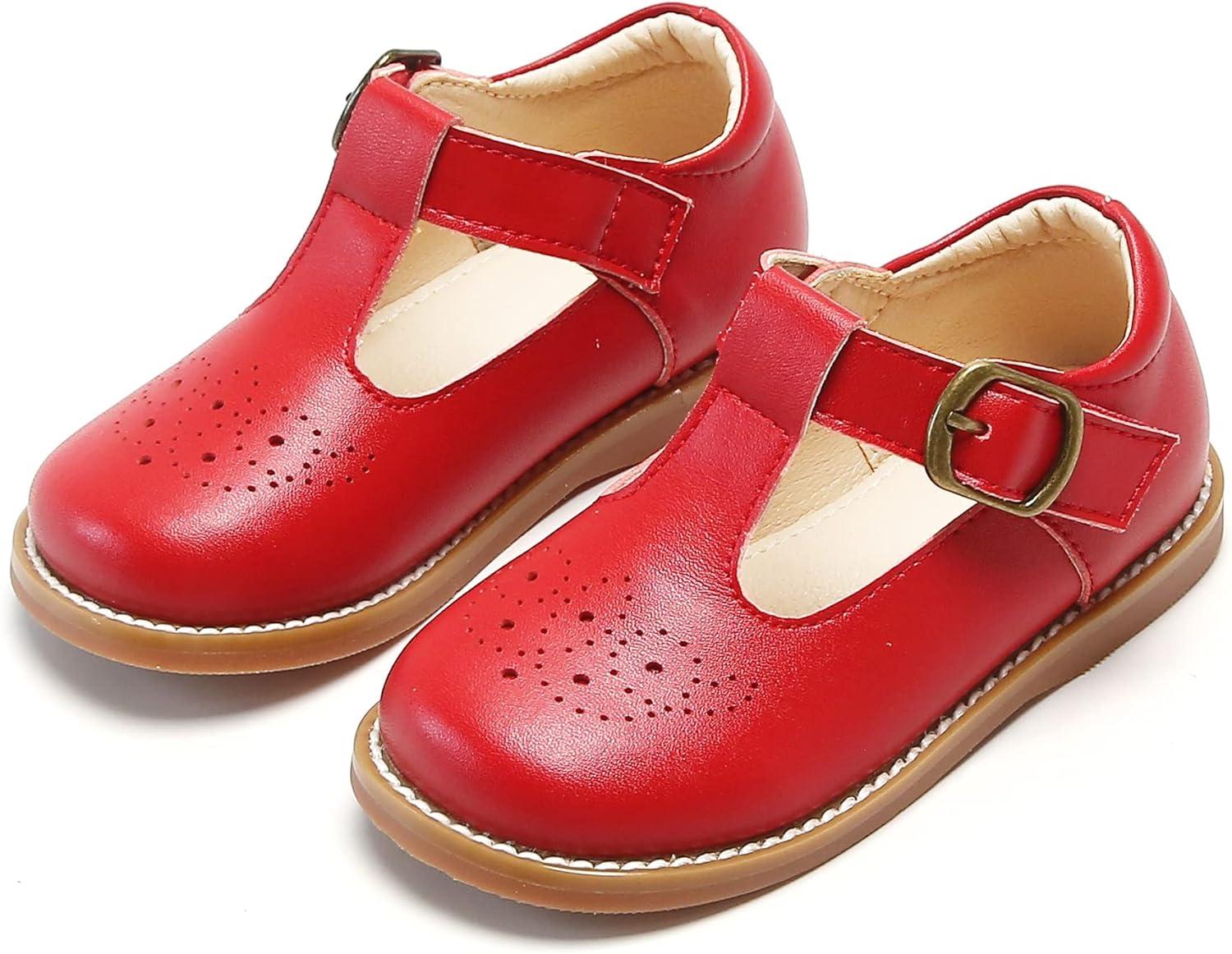 imageKiderence Toddler Little Girls Mary Jane Dress Shoes School Oxford for FlatsF646 Red