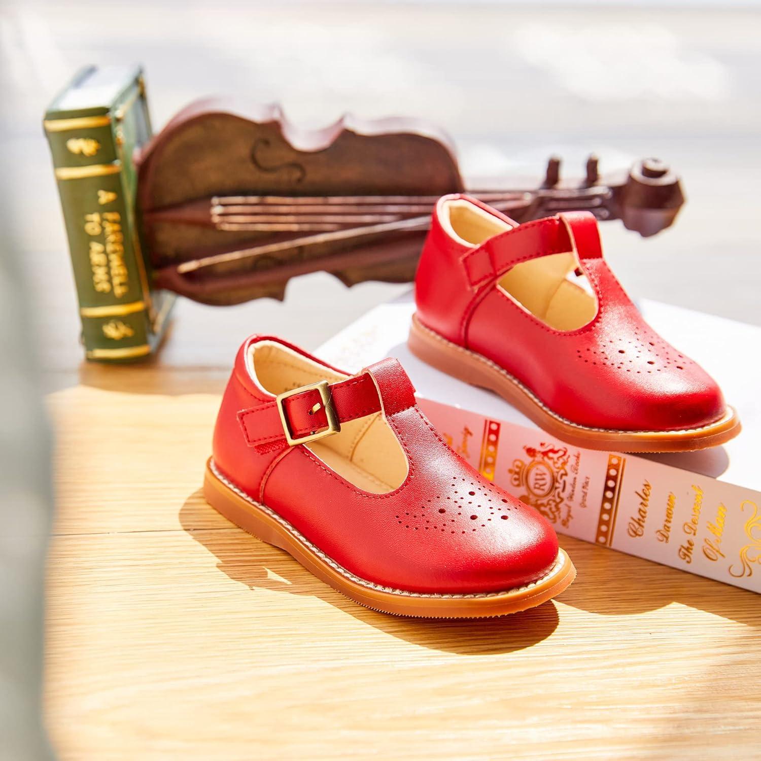 imageKiderence Toddler Little Girls Mary Jane Dress Shoes School Oxford for FlatsF646 Red