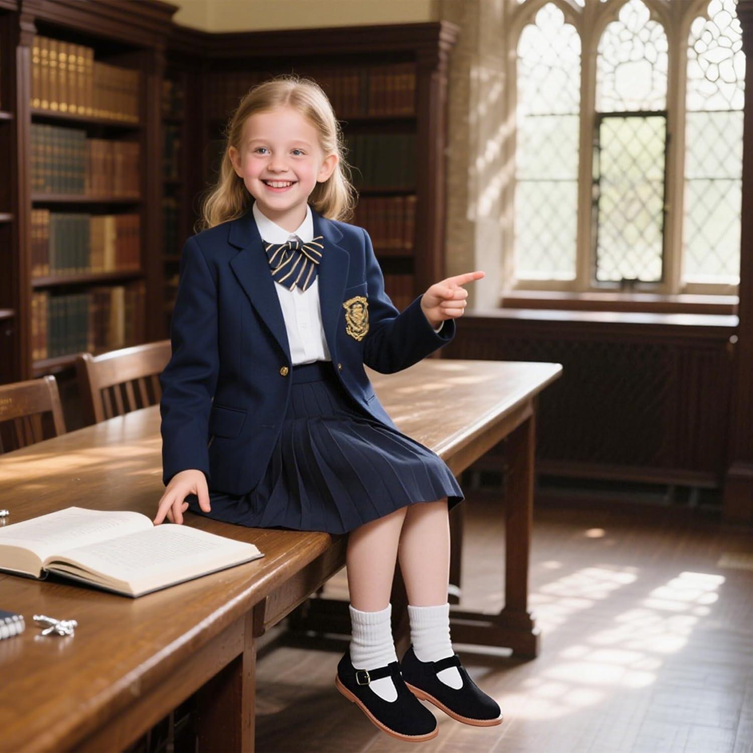 imageKiderence Toddler Little Girls Mary Jane Dress Shoes School Oxford for FlatsF655 Black