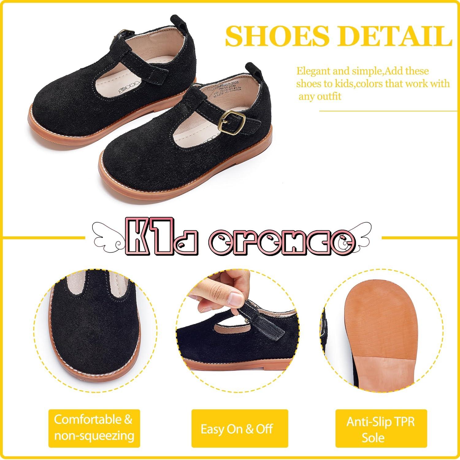 imageKiderence Toddler Little Girls Mary Jane Dress Shoes School Oxford for FlatsF655 Black