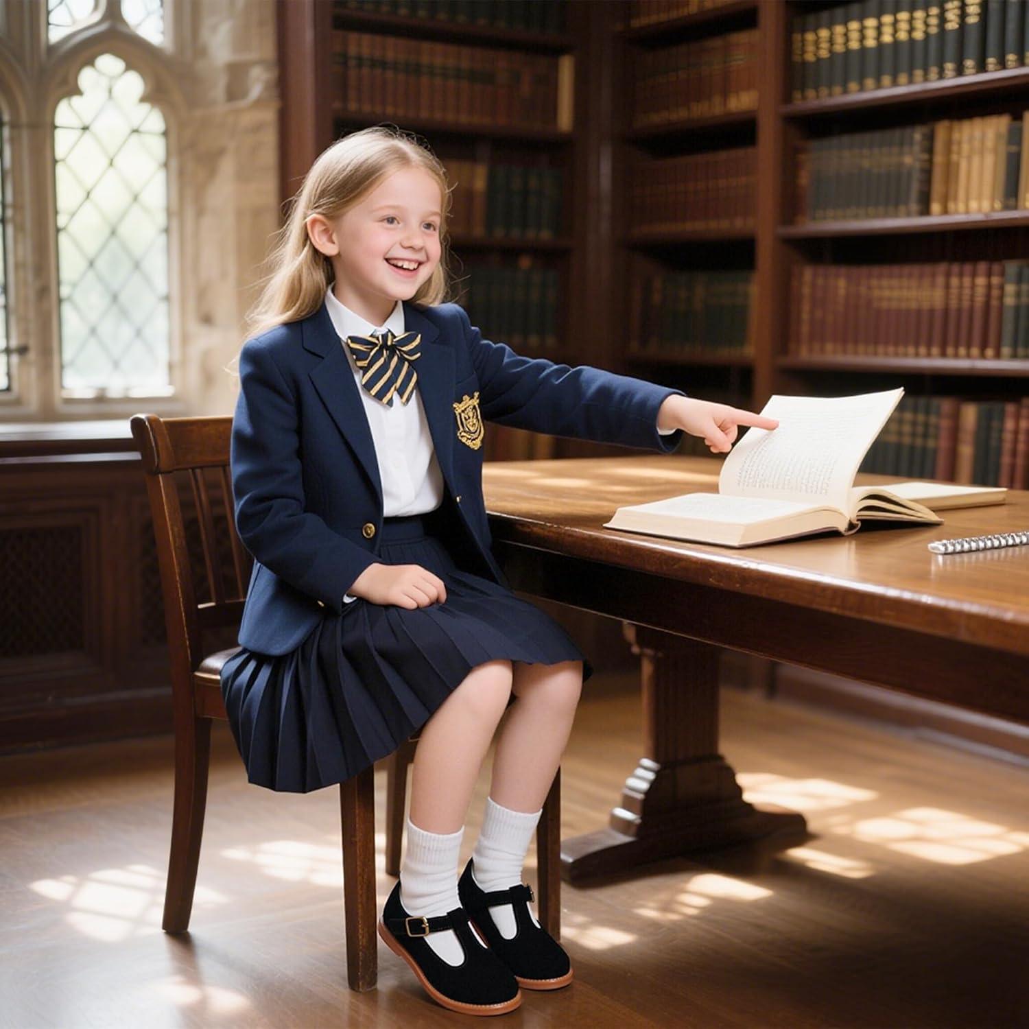 imageKiderence Toddler Little Girls Mary Jane Dress Shoes School Oxford for FlatsF655 Black