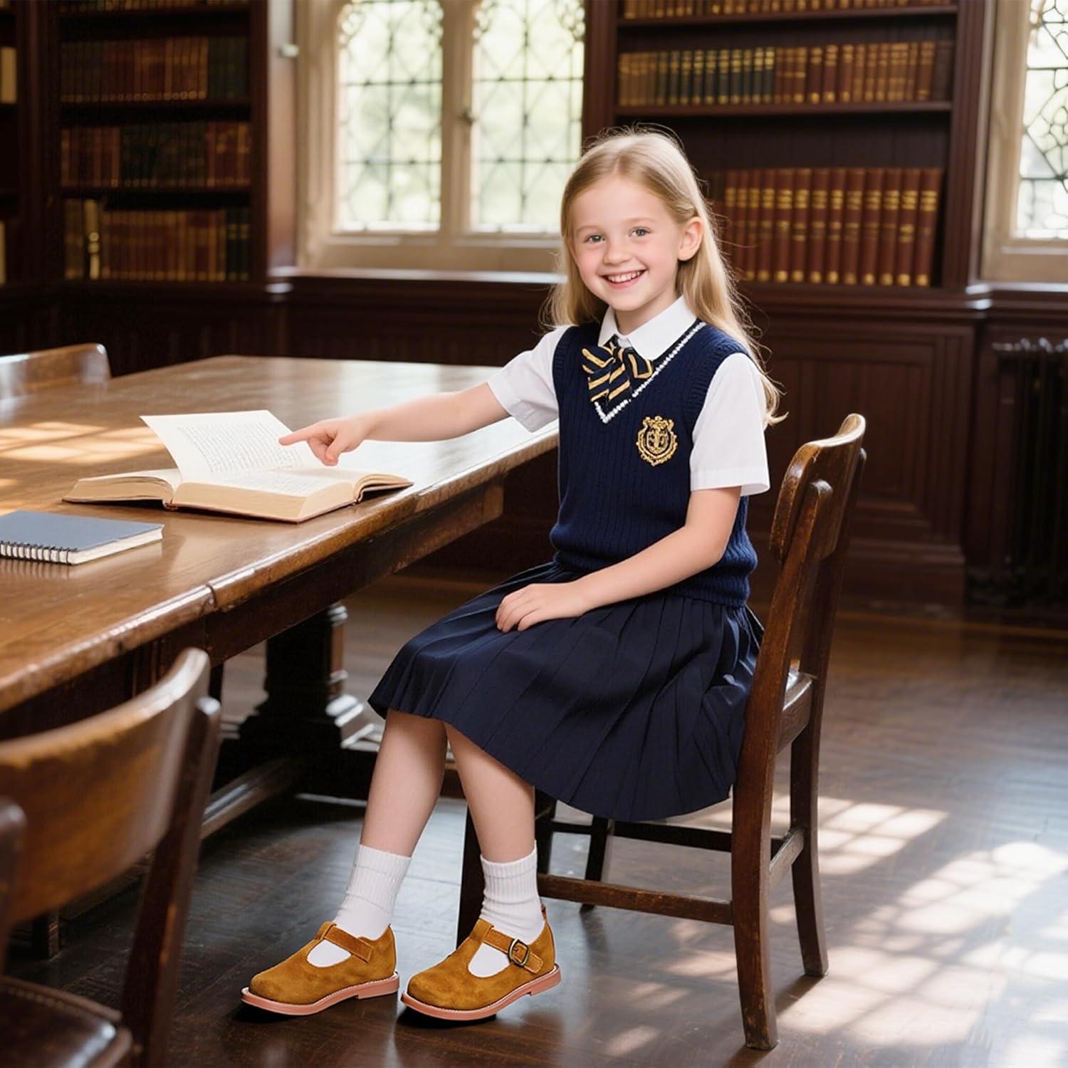 imageKiderence Toddler Little Girls Mary Jane Dress Shoes School Oxford for FlatsF655 Brown