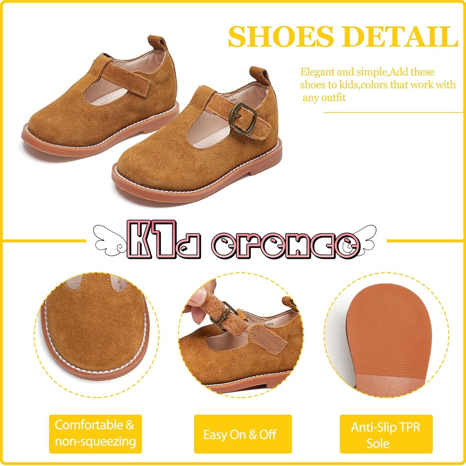 imageKiderence Toddler Little Girls Mary Jane Dress Shoes School Oxford for FlatsF655 Brown