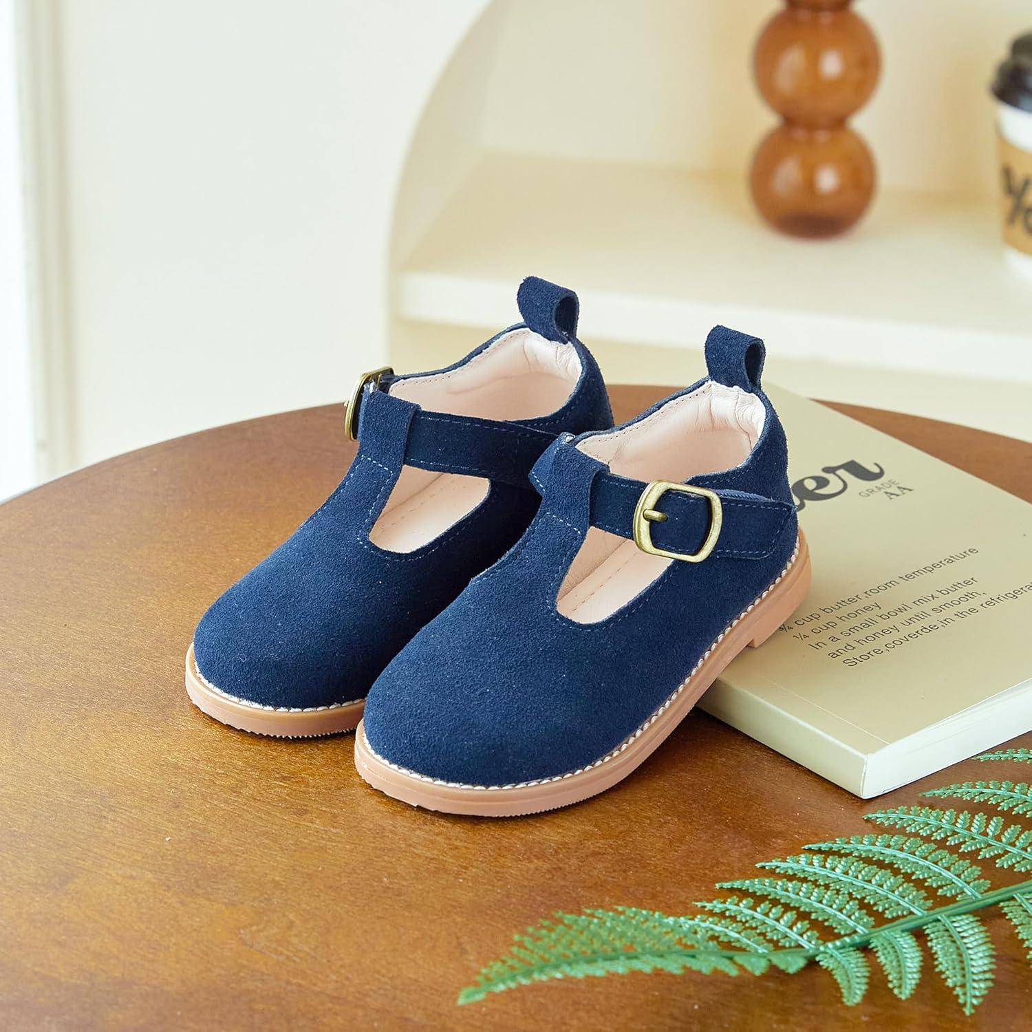 imageKiderence Toddler Little Girls Mary Jane Dress Shoes School Oxford for FlatsF655 Navy Blue