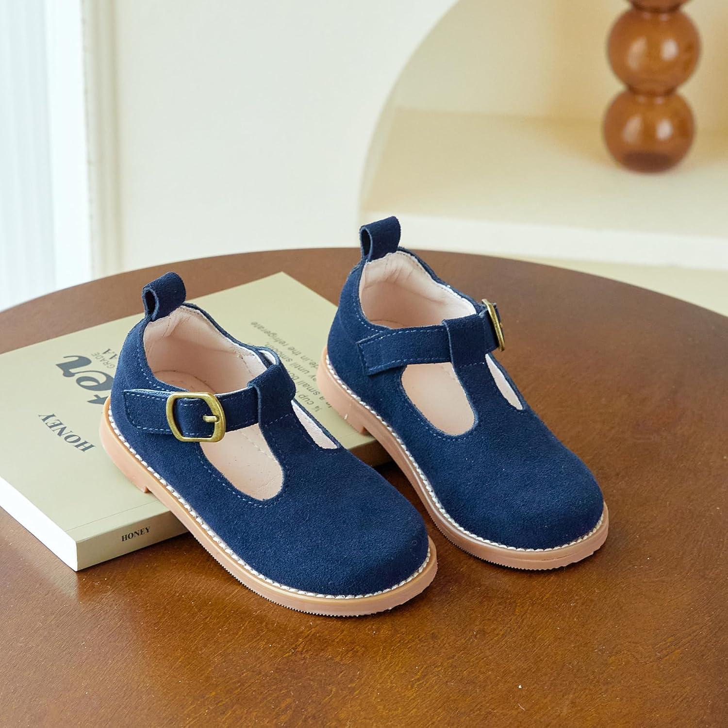 imageKiderence Toddler Little Girls Mary Jane Dress Shoes School Oxford for FlatsF655 Navy Blue