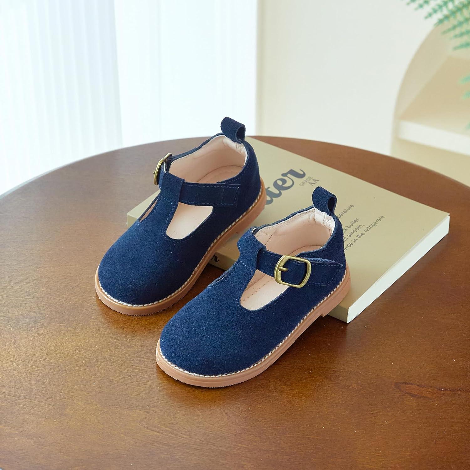 imageKiderence Toddler Little Girls Mary Jane Dress Shoes School Oxford for FlatsF655 Navy Blue