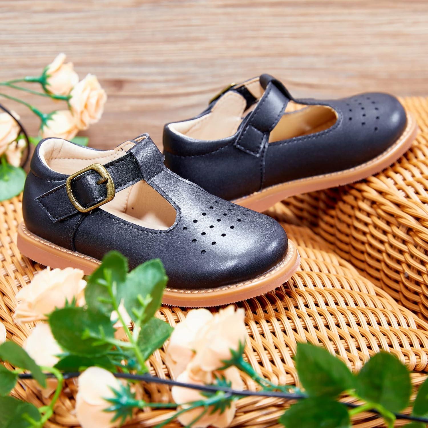 imageKiderence Toddler Little Girls Mary Jane Dress Shoes School Oxford for FlatsF672 Black