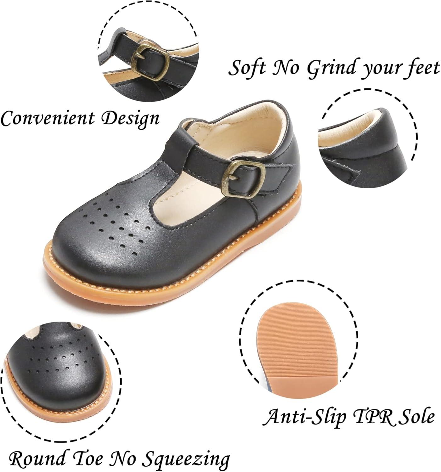 imageKiderence Toddler Little Girls Mary Jane Dress Shoes School Oxford for FlatsF672 Black