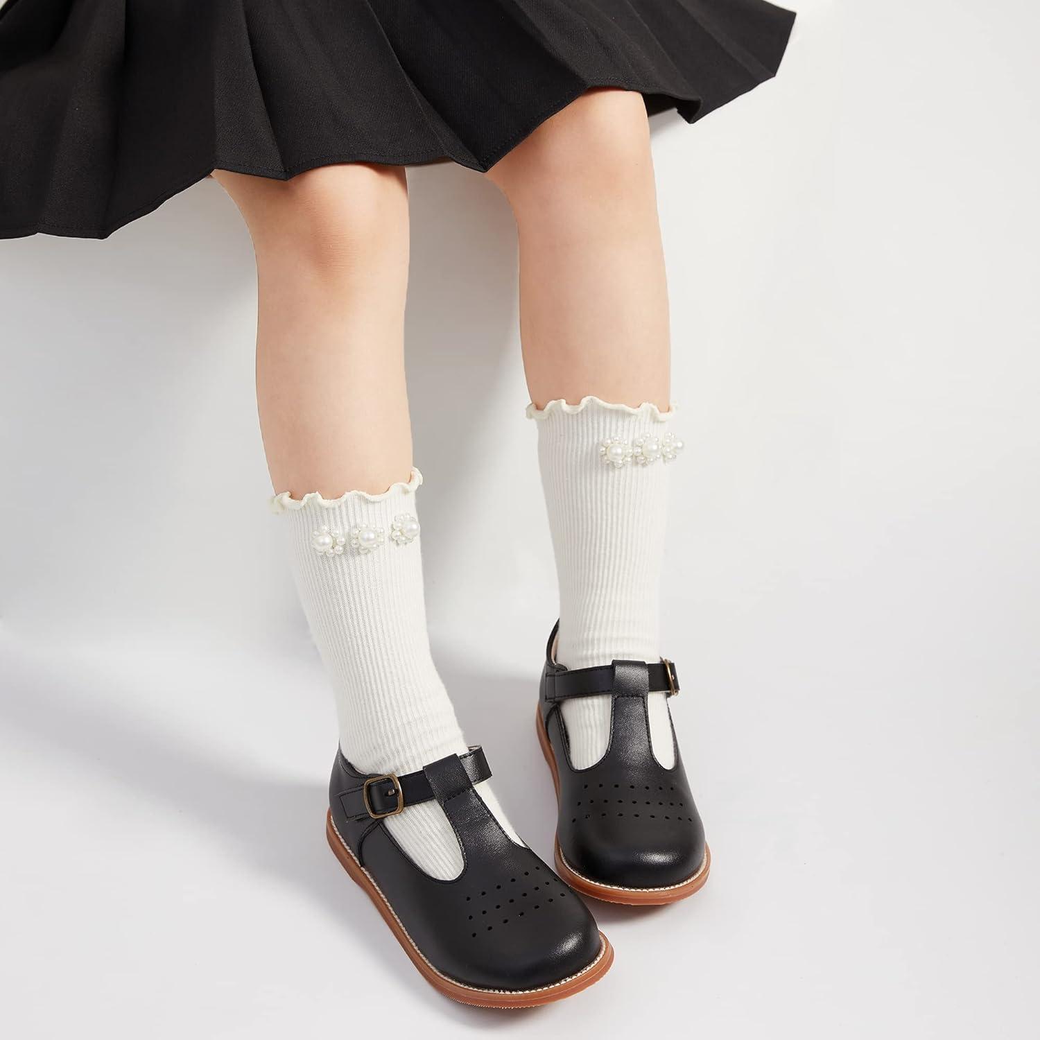 imageKiderence Toddler Little Girls Mary Jane Dress Shoes School Oxford for FlatsF672 Black