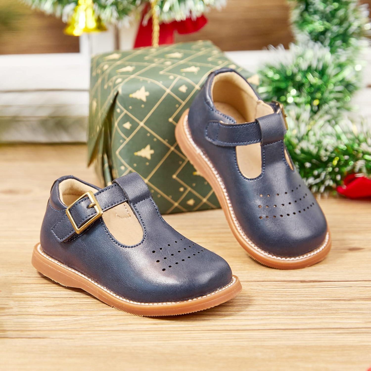 imageKiderence Toddler Little Girls Mary Jane Dress Shoes School Oxford for FlatsF672 Navy Blue