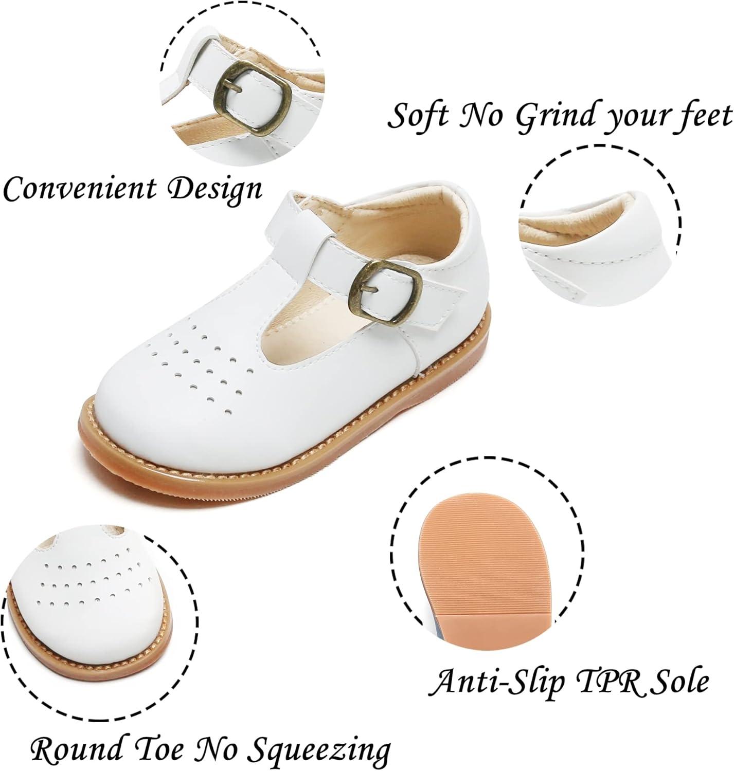 imageKiderence Toddler Little Girls Mary Jane Dress Shoes School Oxford for FlatsF672 White