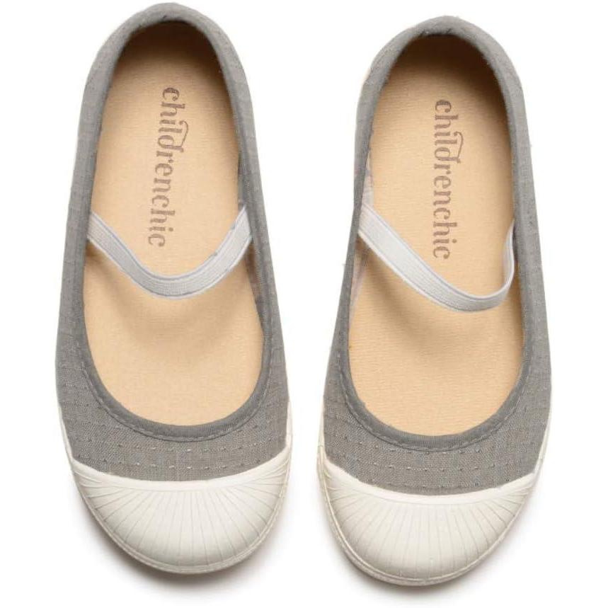 imageChildrenchic CapToe Elastic Mary Janes Girls Shoes for School Parties Cap Toe Sneaker and Casual Wear Taupe 21 M EU55 M US Toddler