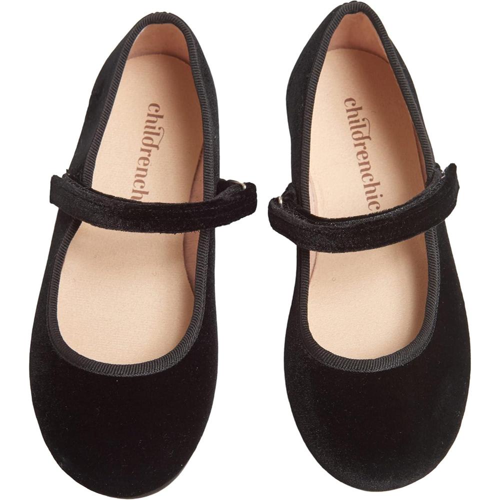 imageChildrenchic Mary Jane Shoes for Girls  Classic ampamp Comfortable Dress Shoes for Toddlers ampamp Kids  Perfect Flats for School Play and Special Occasions VelvetBlack
