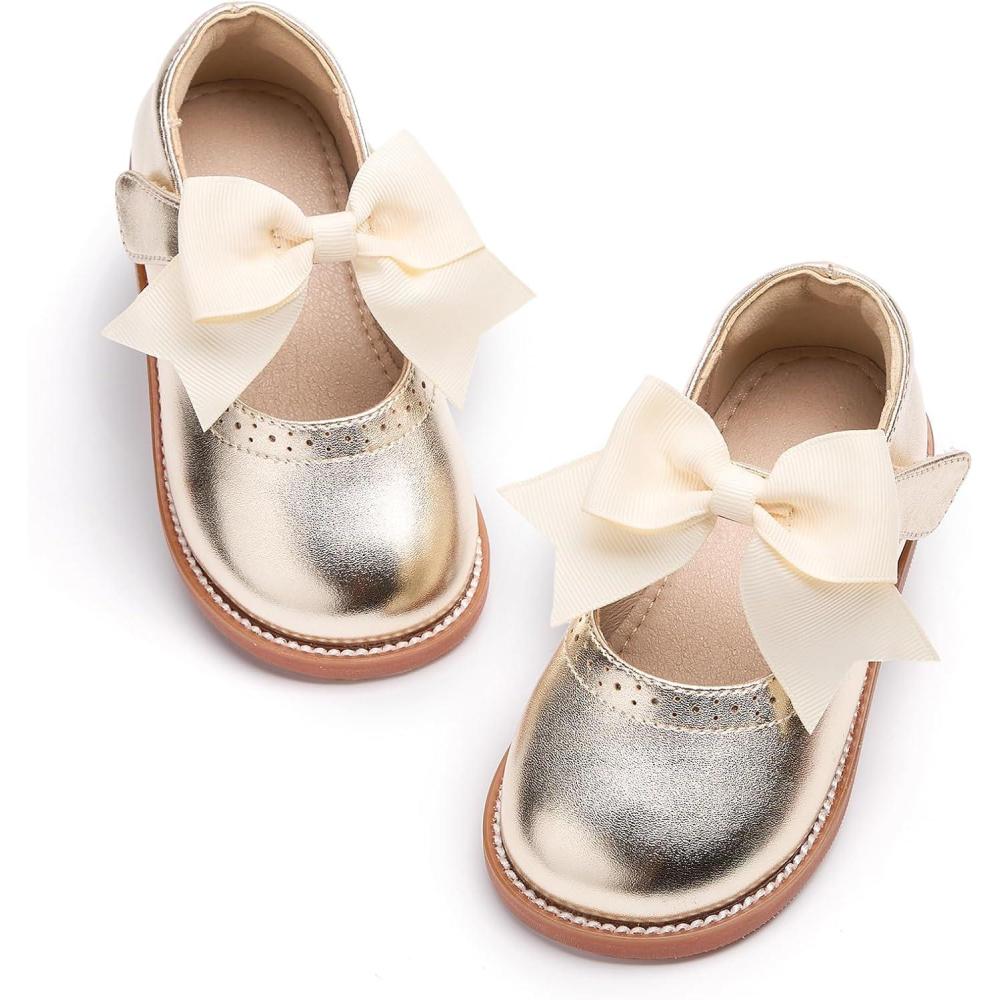 imageKiderence Girls Flat Dress Shoes School Oxfords Marry Jane ToddlerLittle KidsCk960 Gold