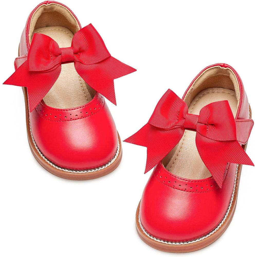 imageKiderence Girls Flat Dress Shoes School Oxfords Marry Jane ToddlerLittle KidsCk960 Red